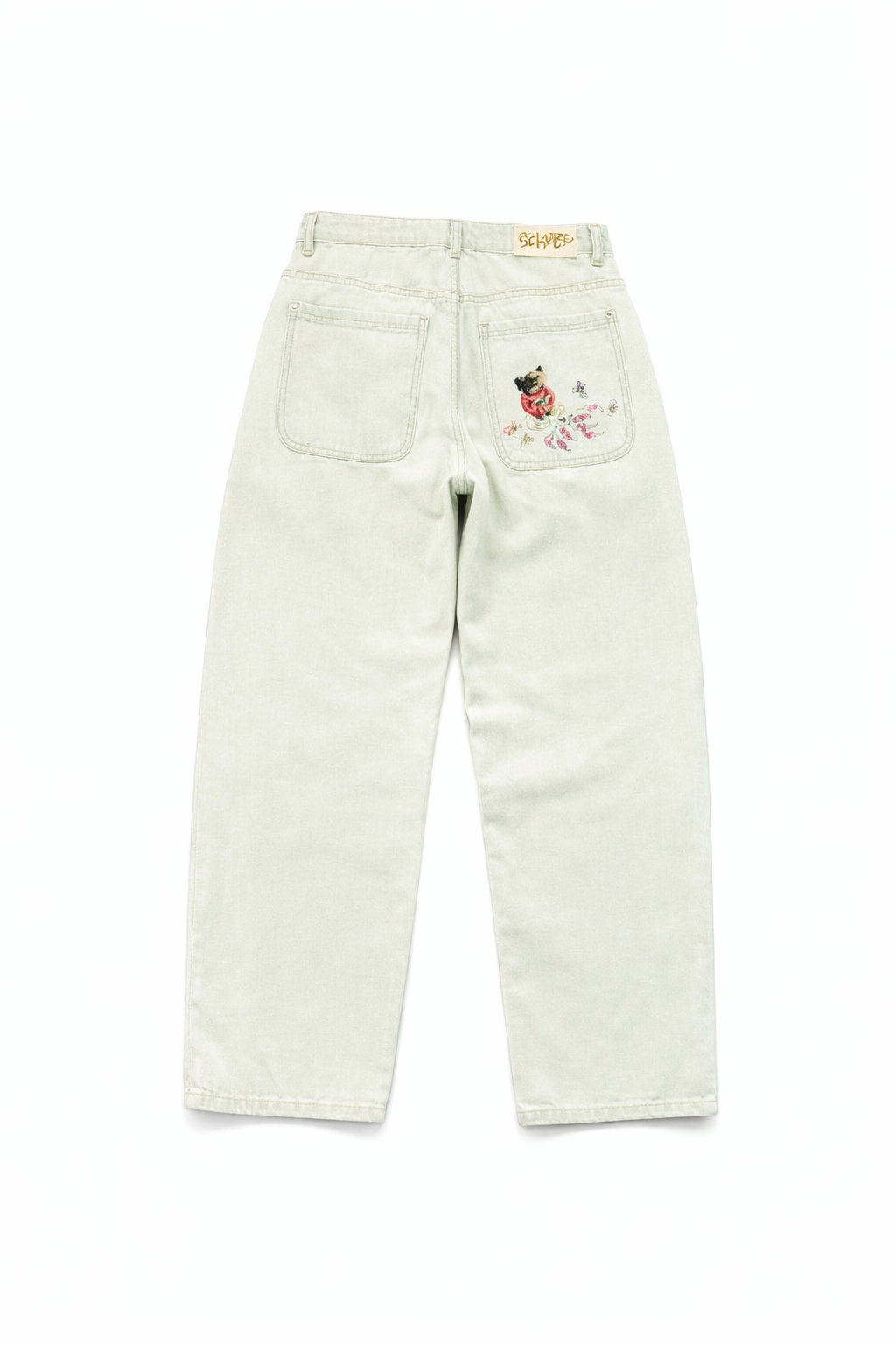 Embroidered Graphic Denim Jeans