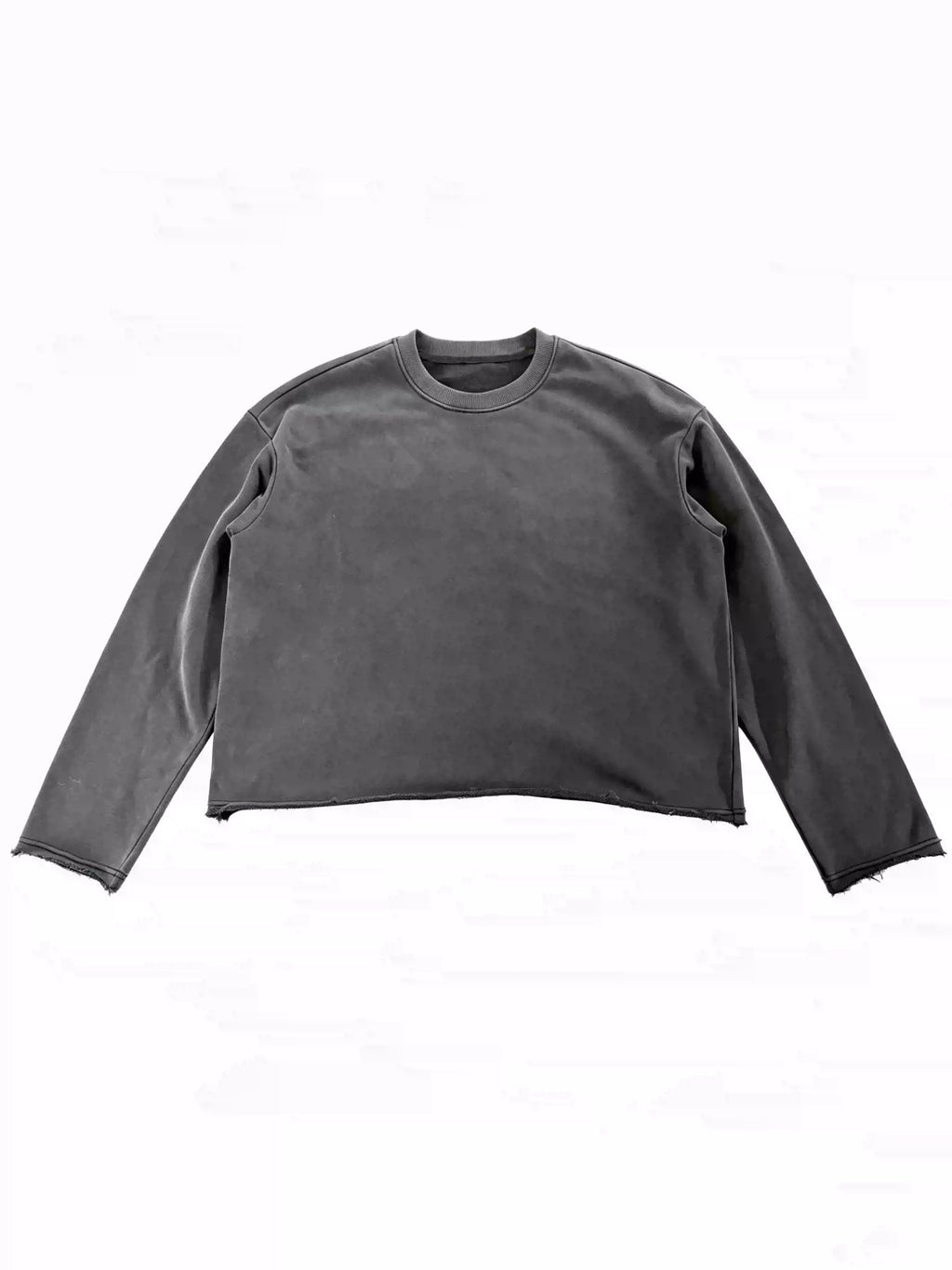 Washed Cropped Sweatshirt – Charcoal Grey Streetwear
