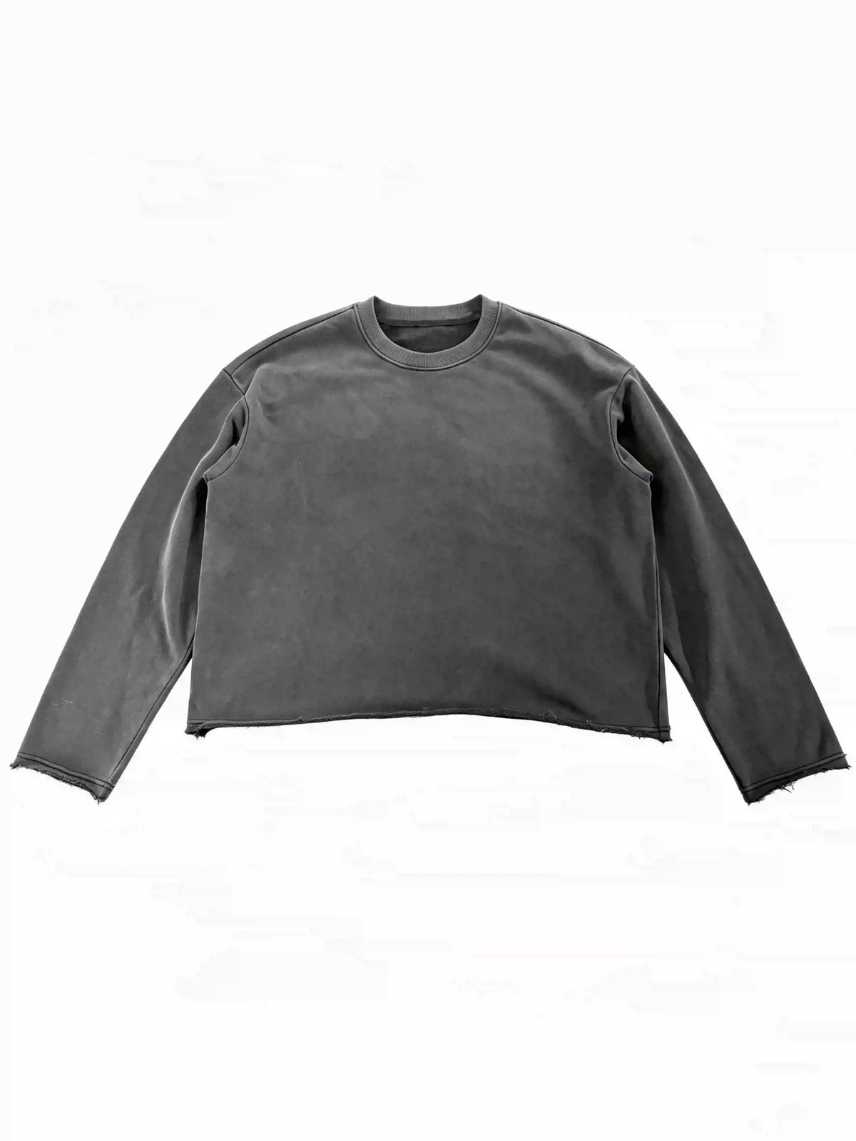 Washed Cropped Sweatshirt – Charcoal Grey Streetwear