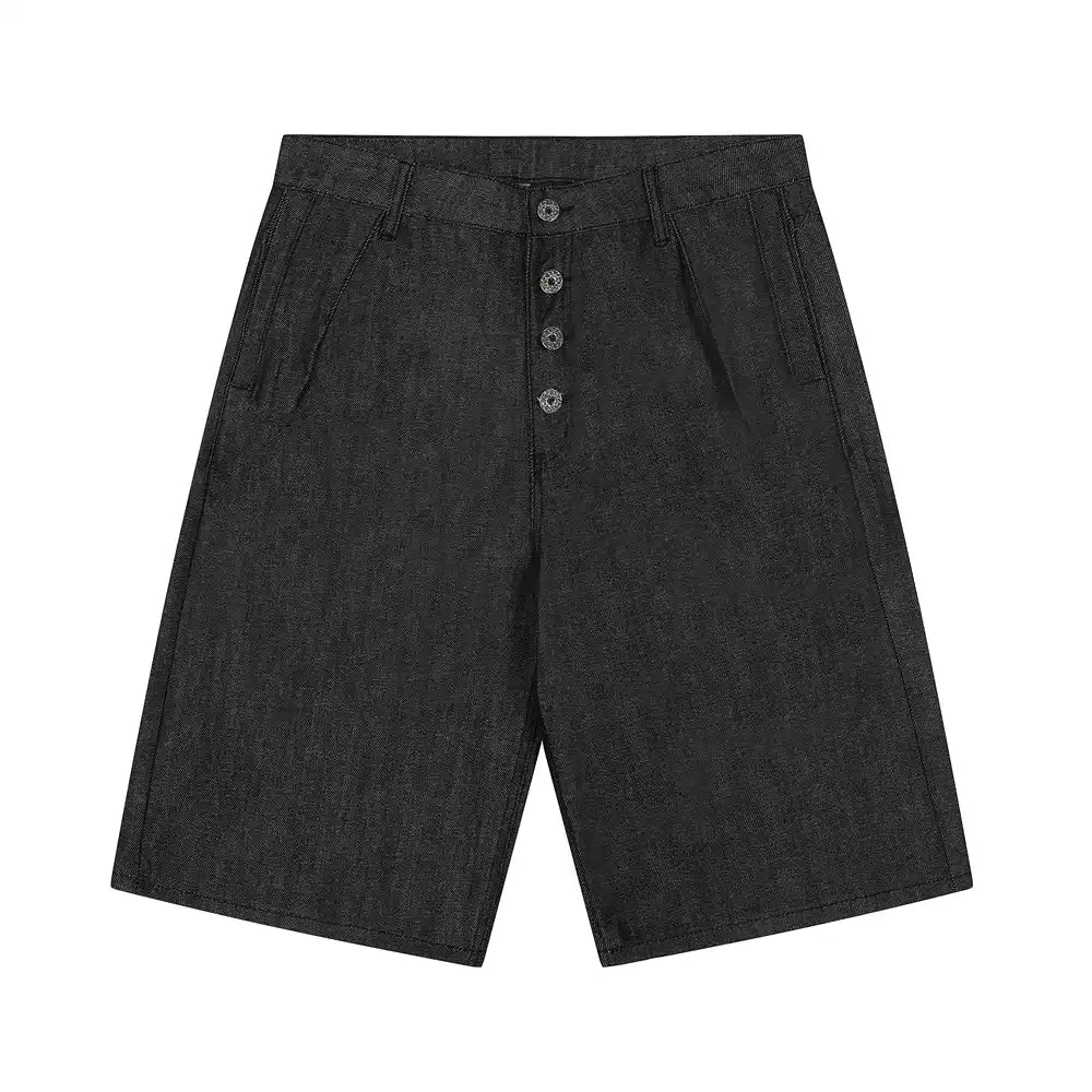 Denim Shorts with Sakura Embroidery – Streetwear Edition