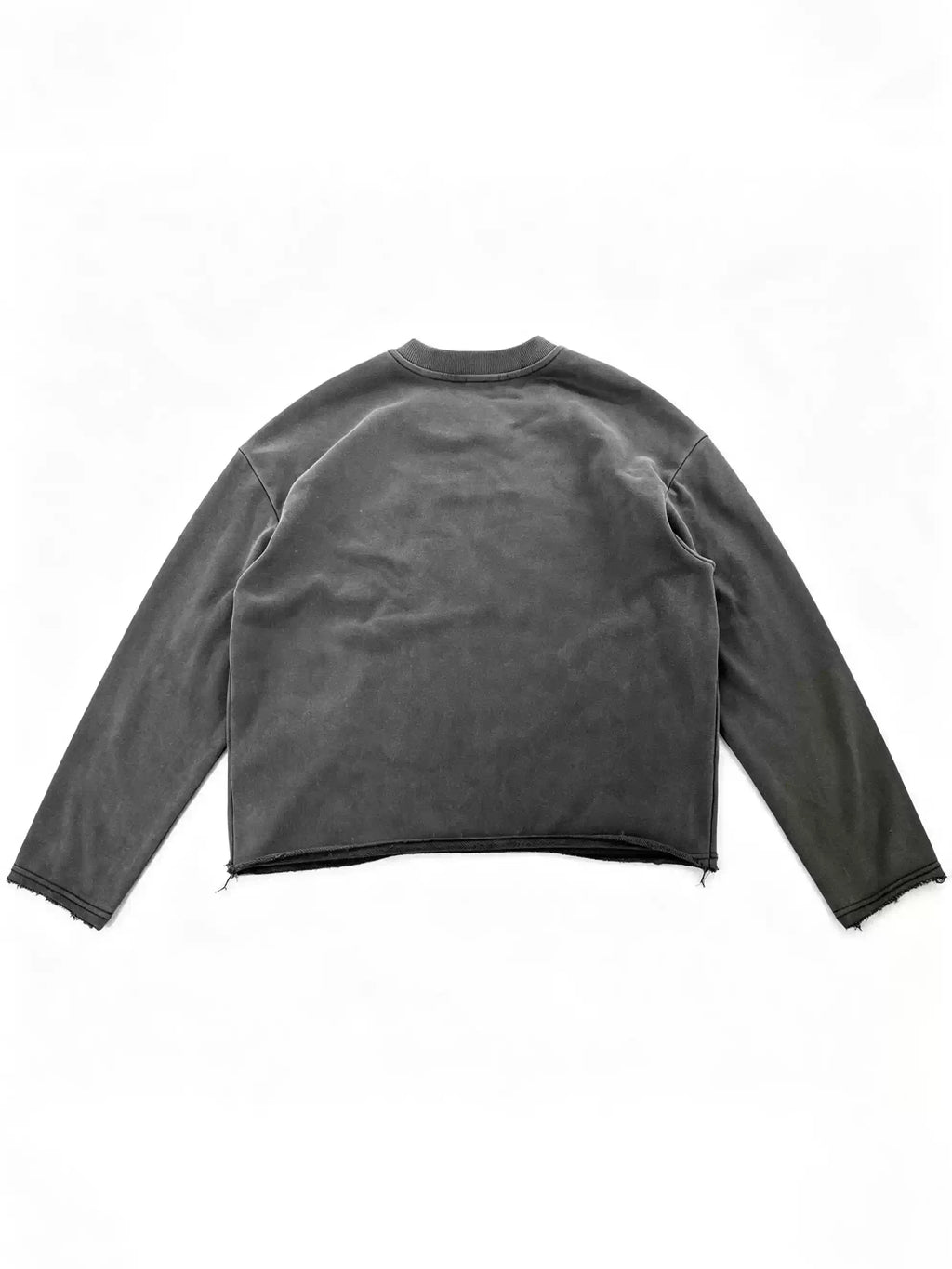 Washed Cropped Sweatshirt – Charcoal Grey Streetwear