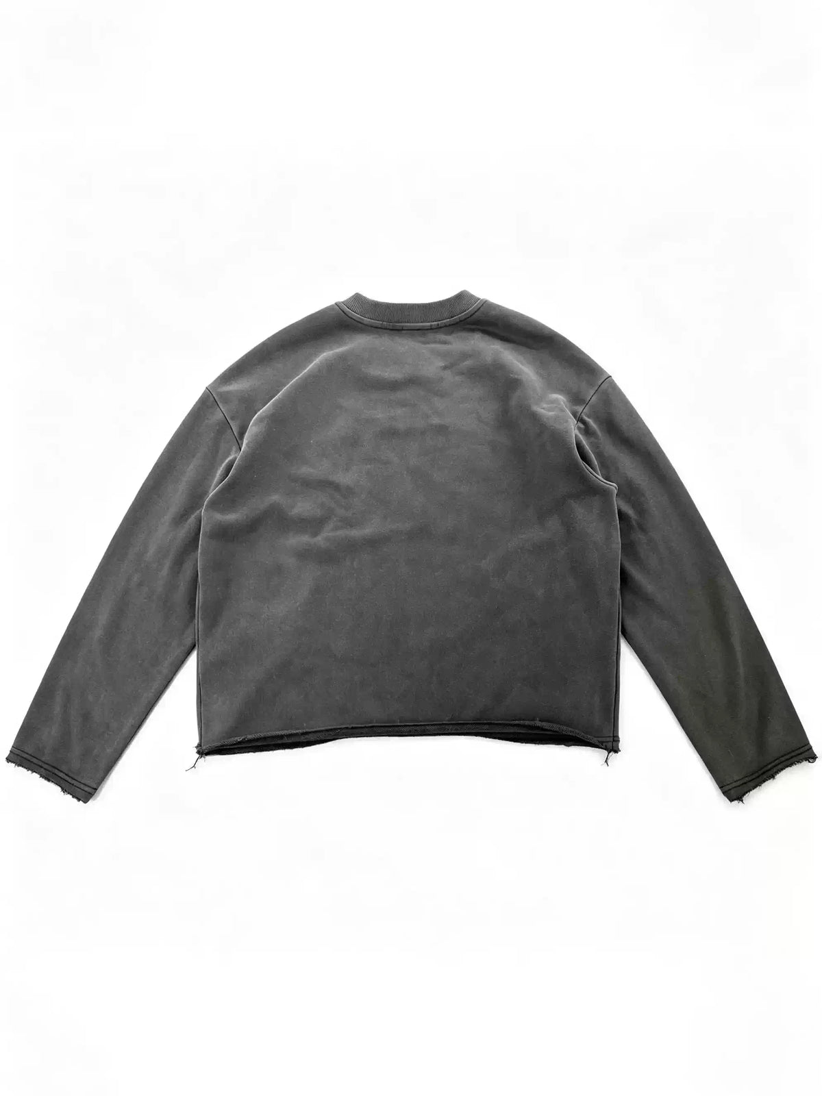 Washed Cropped Sweatshirt – Charcoal Grey Streetwear