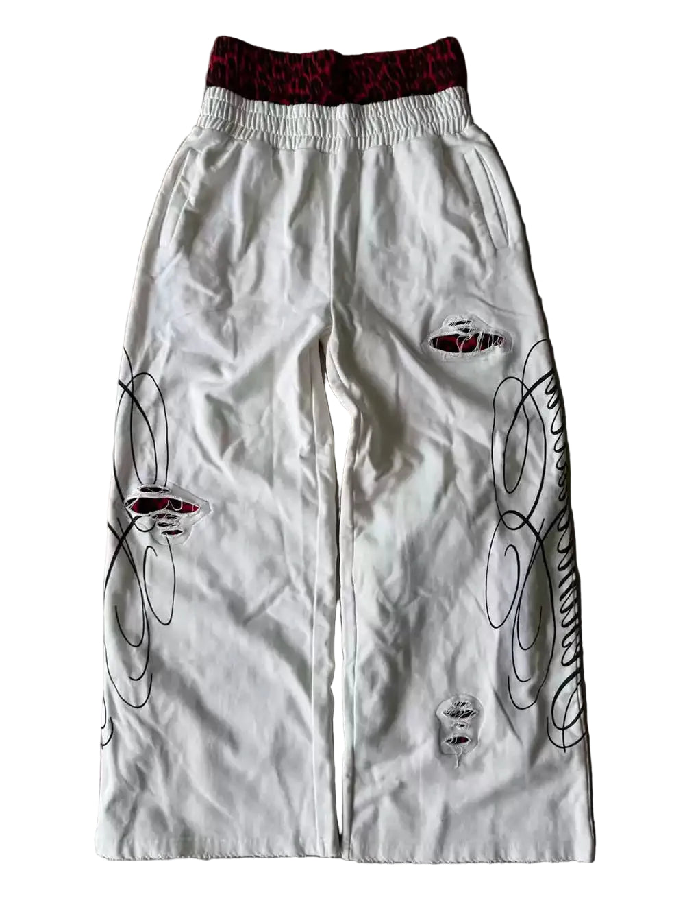Crimson Shadow Graphic Pants
