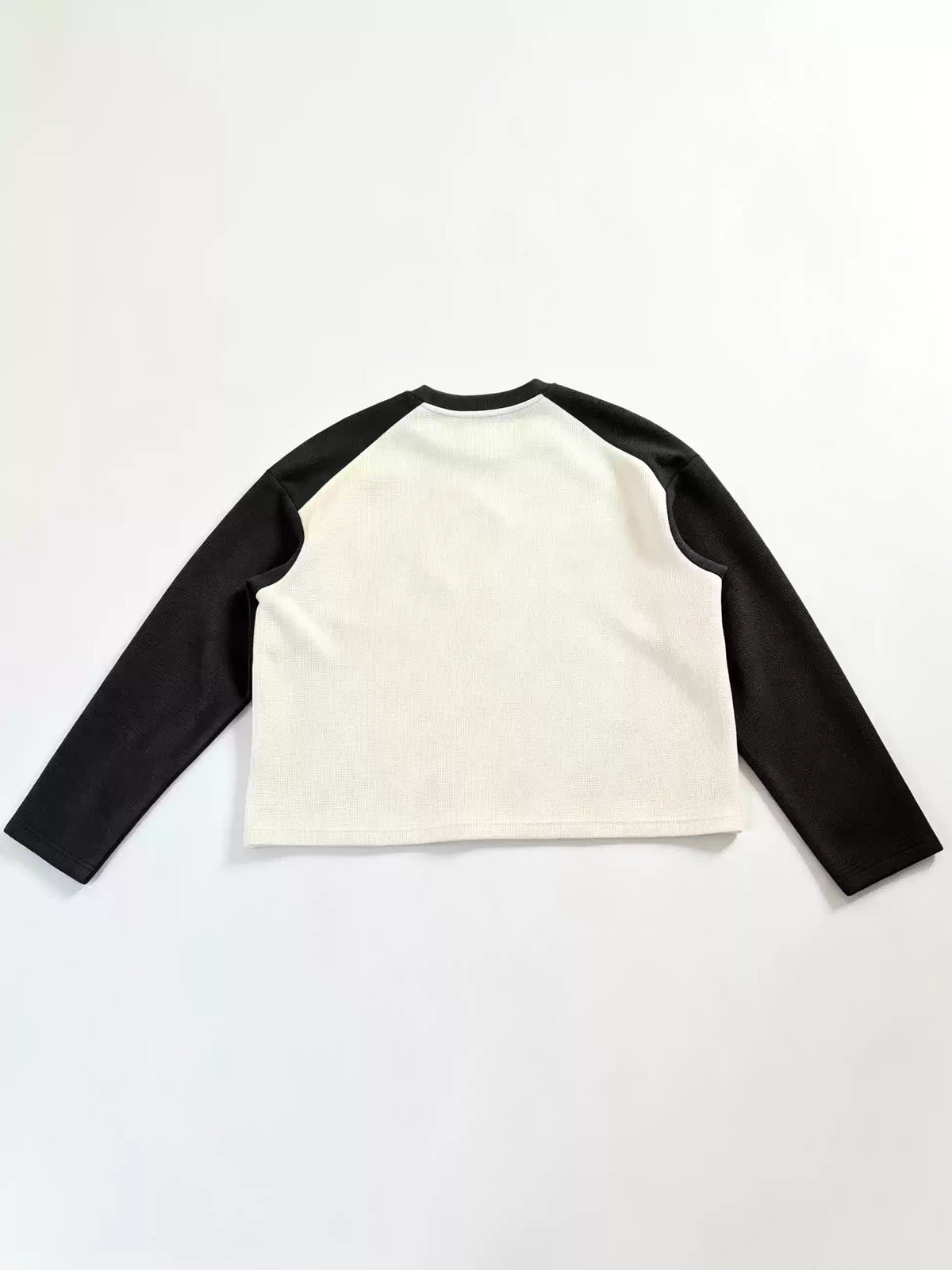 Contrast Raglan Long Sleeve Shirt – White & Black Streetwear
