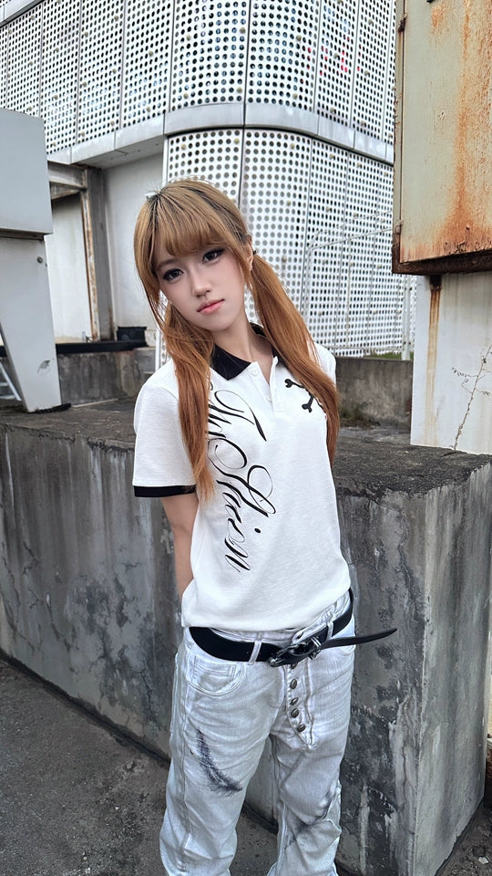 Shadow White Polo Shirt – Streetwear