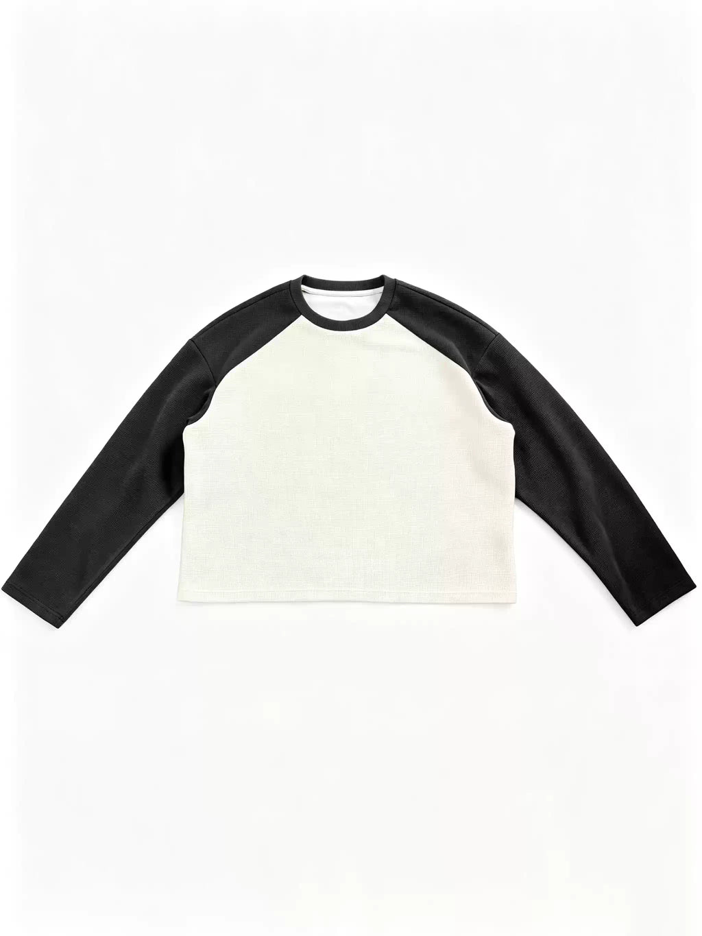 Contrast Raglan Long Sleeve Shirt – White & Black Streetwear