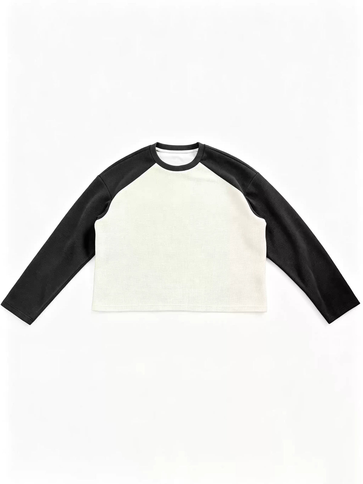 Contrast Raglan Long Sleeve Shirt – White & Black Streetwear