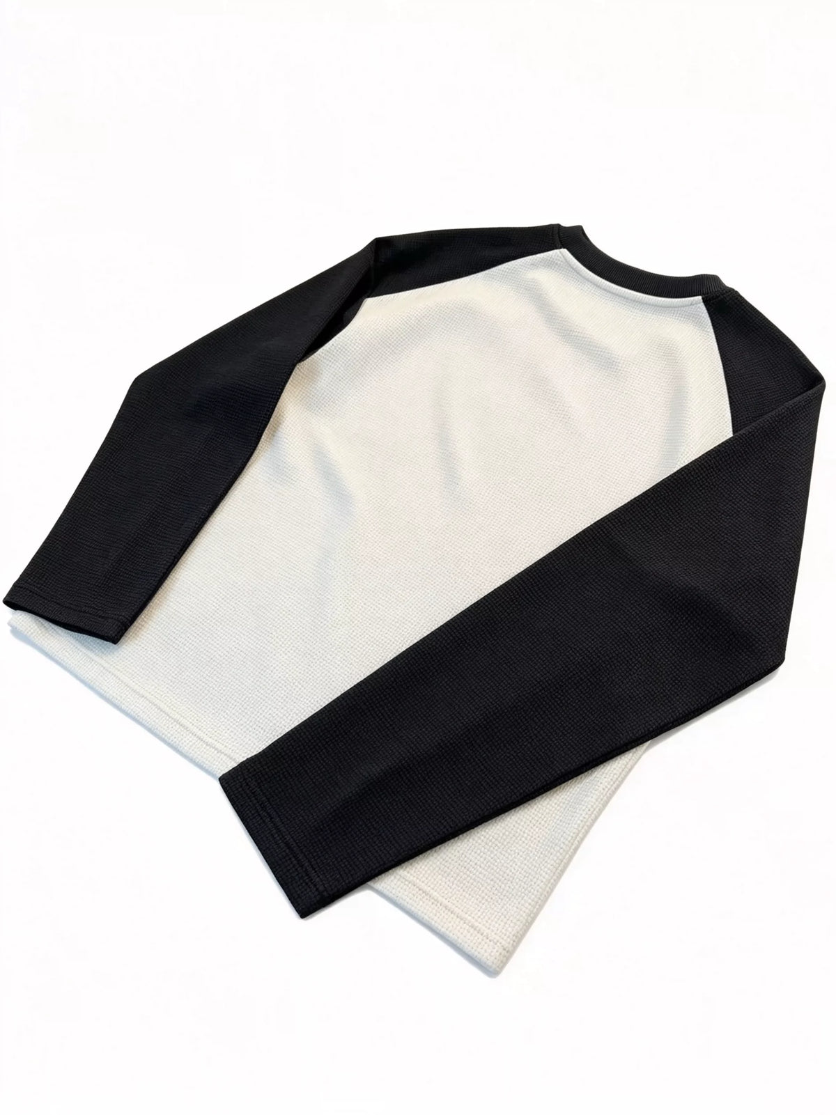 Contrast Raglan Long Sleeve Shirt – White & Black Streetwear