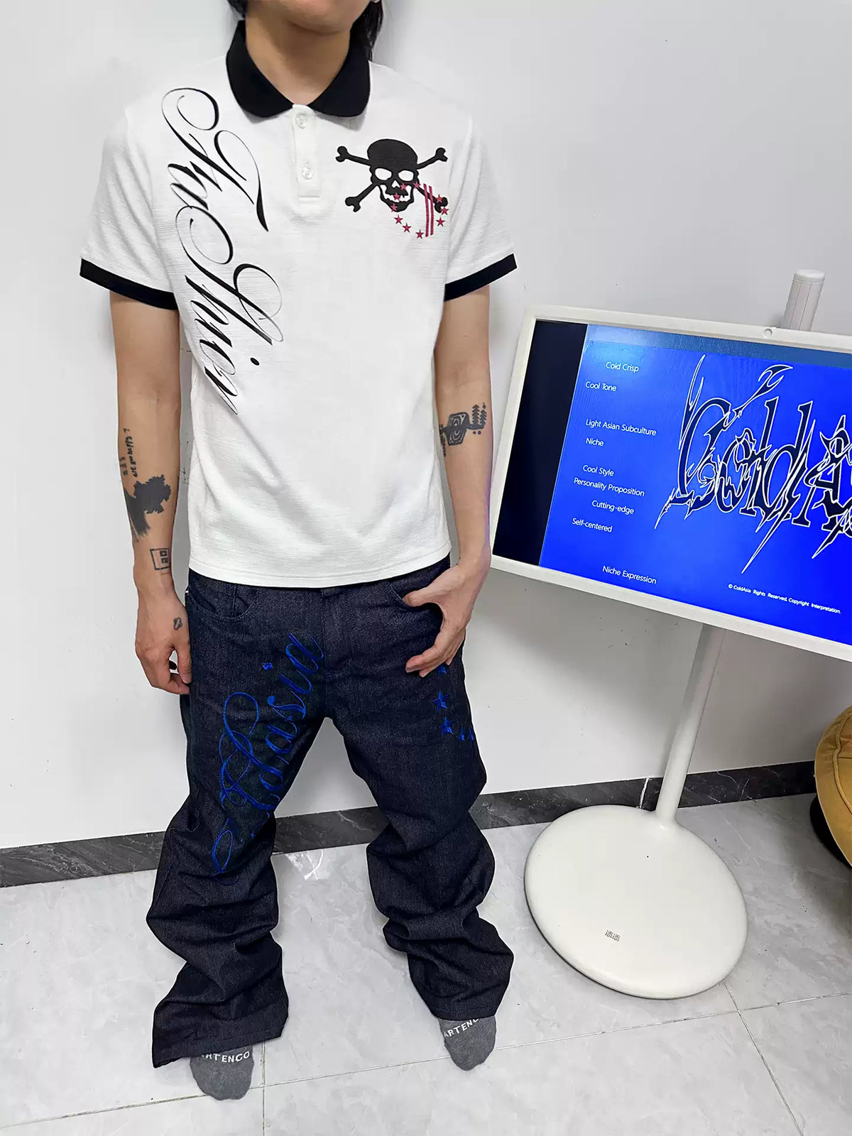 Shadow White Polo Shirt – Streetwear