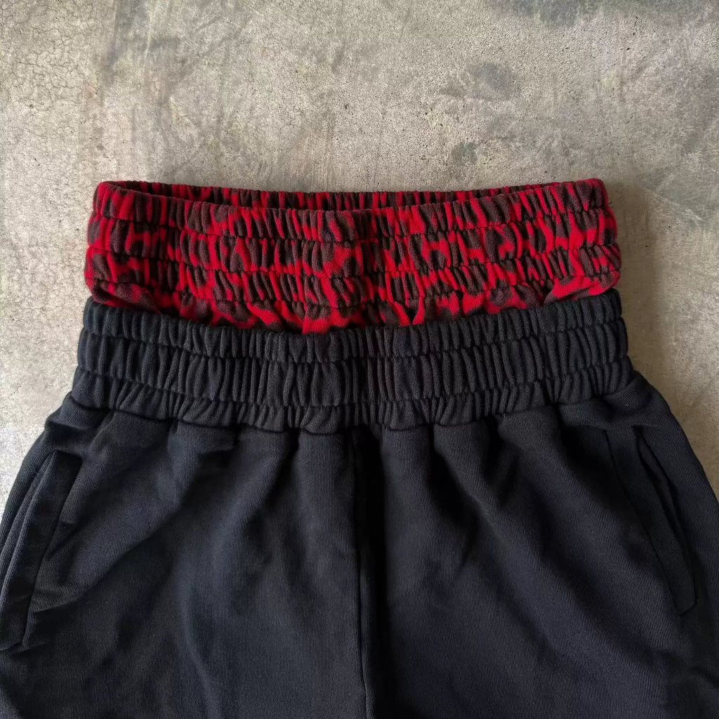 Crimson Shadow Graphic Pants
