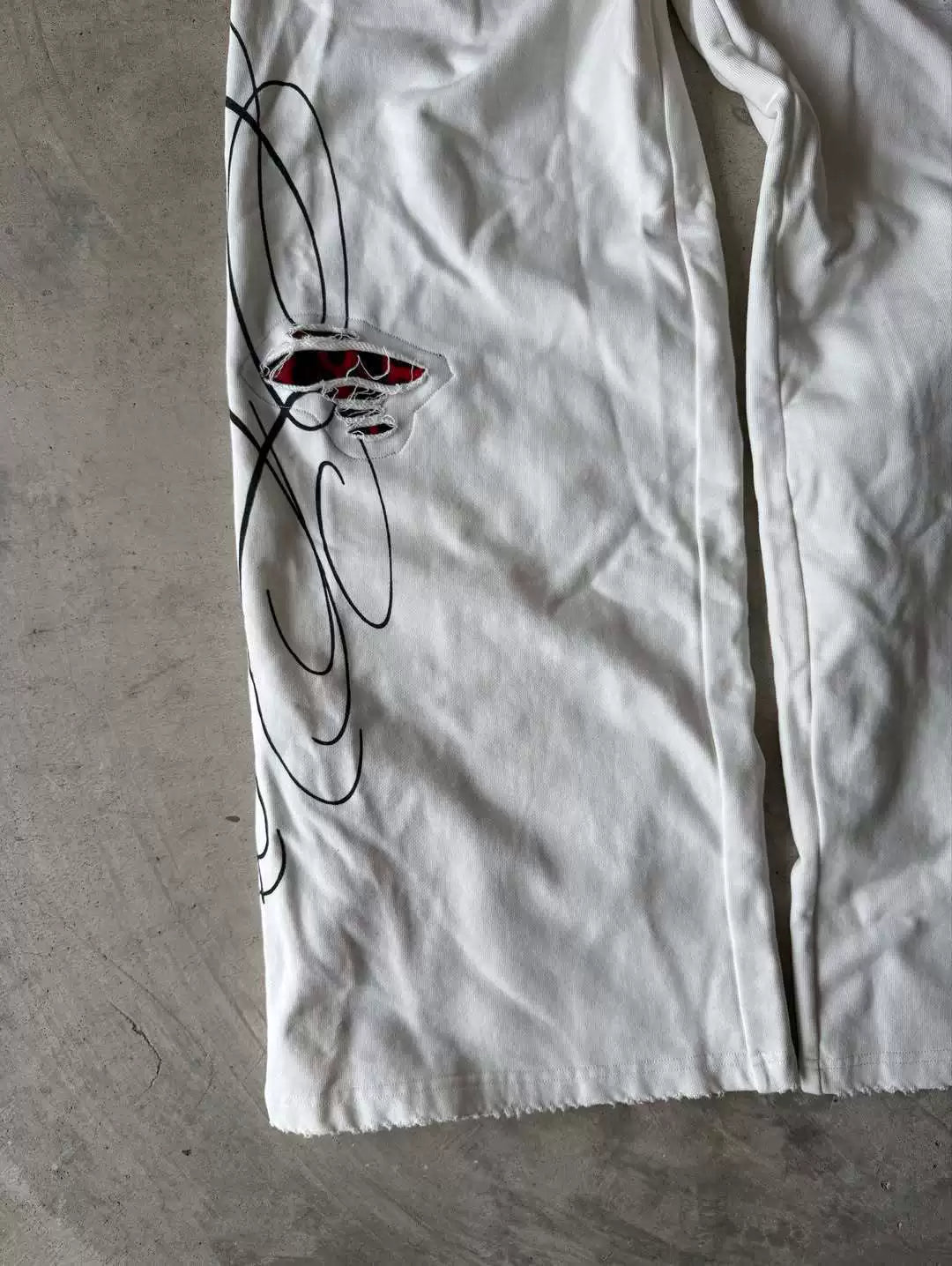 Crimson Shadow Graphic Pants