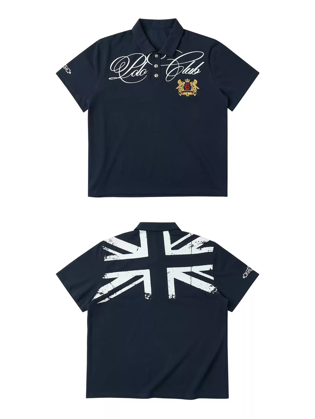 Vintage Navy Graphic Polo – Streetwear