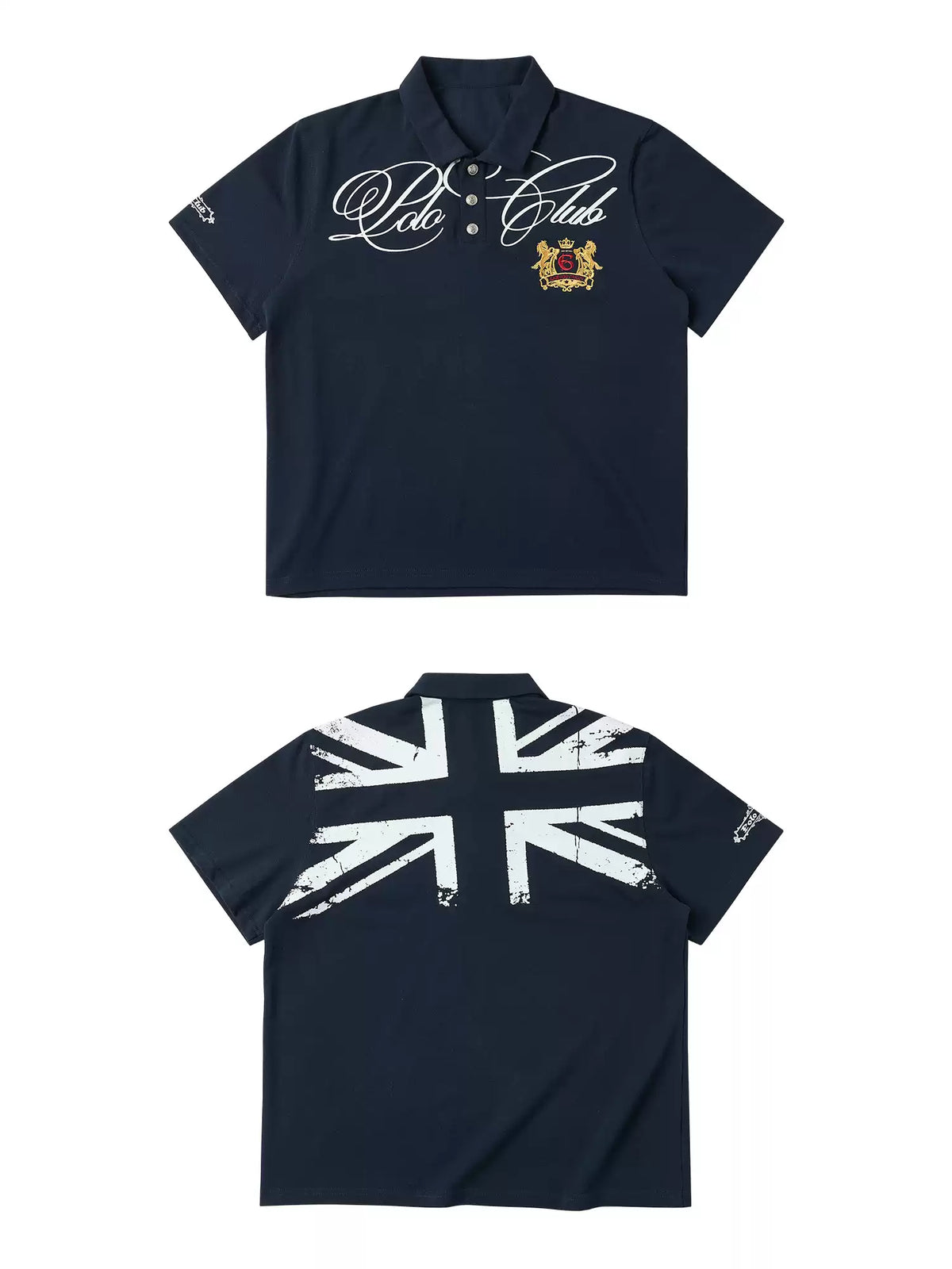 Vintage Navy Graphic Polo – Streetwear