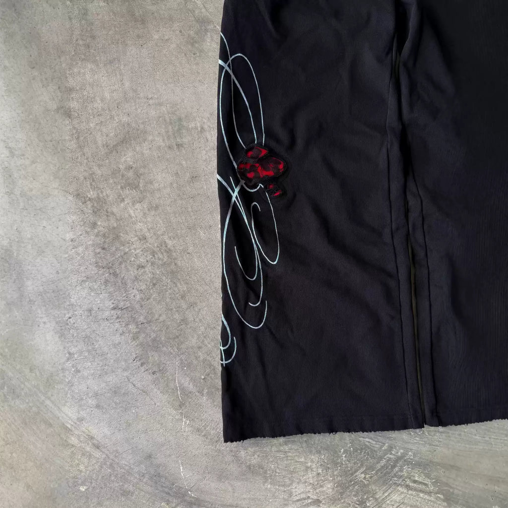 Crimson Shadow Graphic Pants
