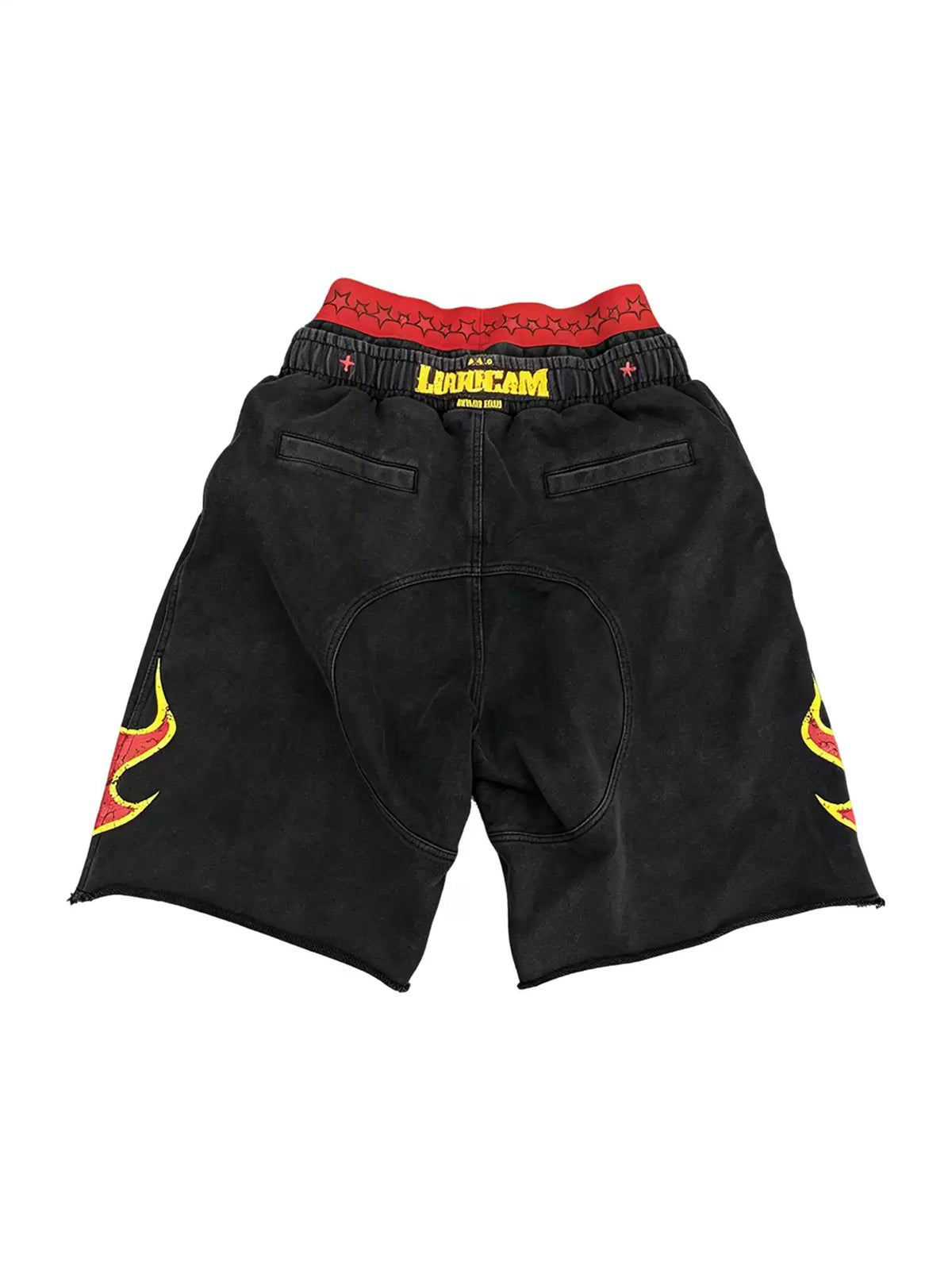 Flame Graphic Bermuda Shorts – Black Streetwear
