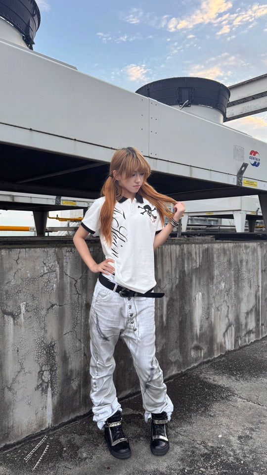 Shadow White Polo Shirt – Streetwear