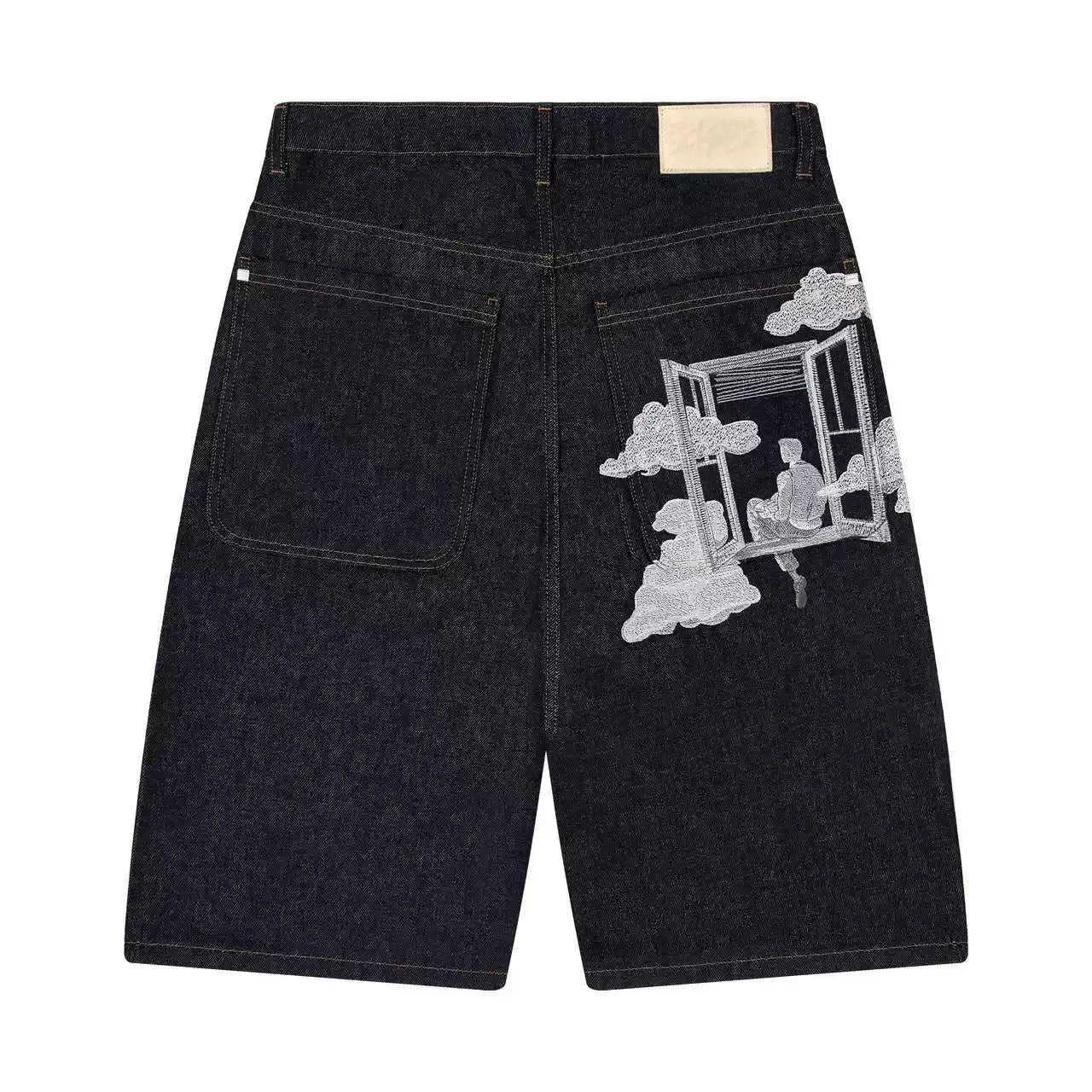 Denim Shorts “Window Dream” Embroidery
