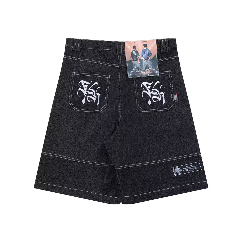 Crest Denim Baggy Shorts