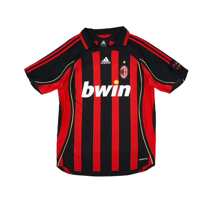 Red and black striped sports jersey with Adidas logo on a white background