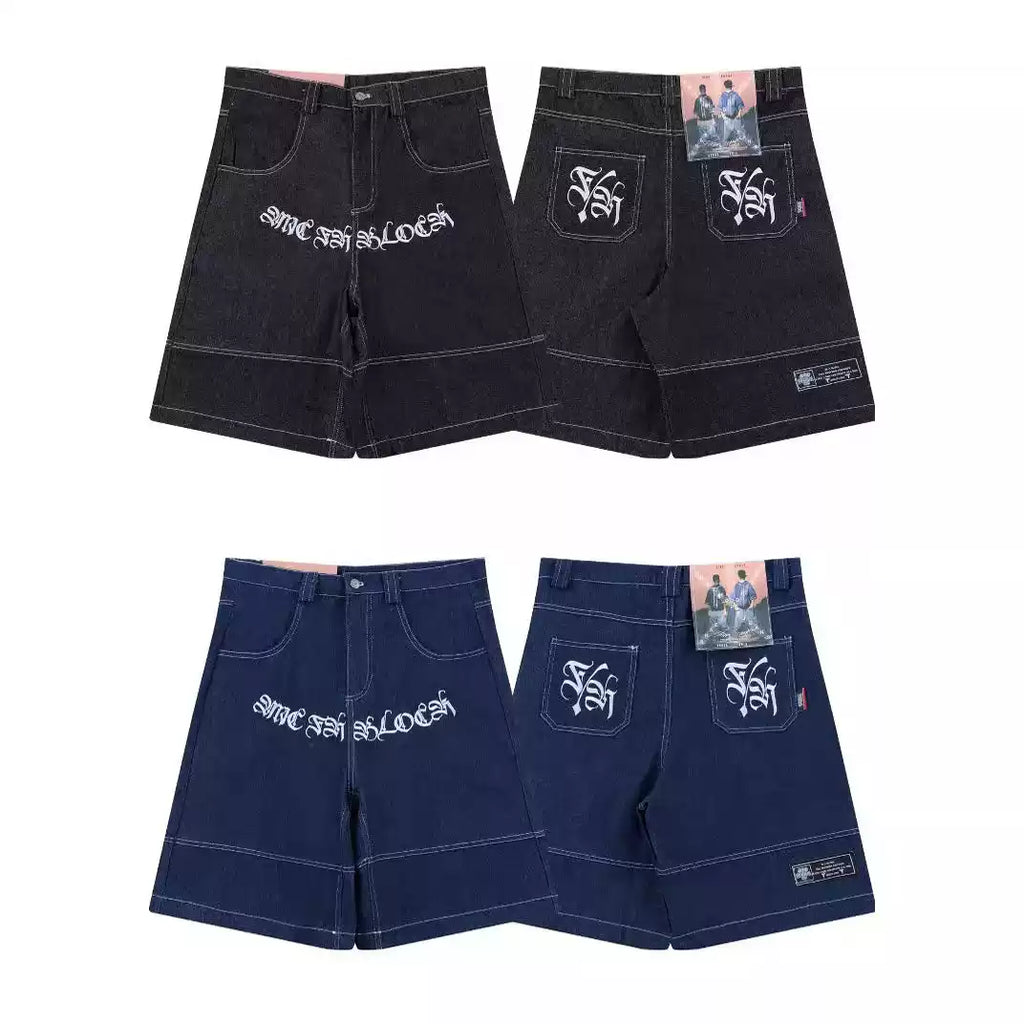 Crest Denim Baggy Shorts